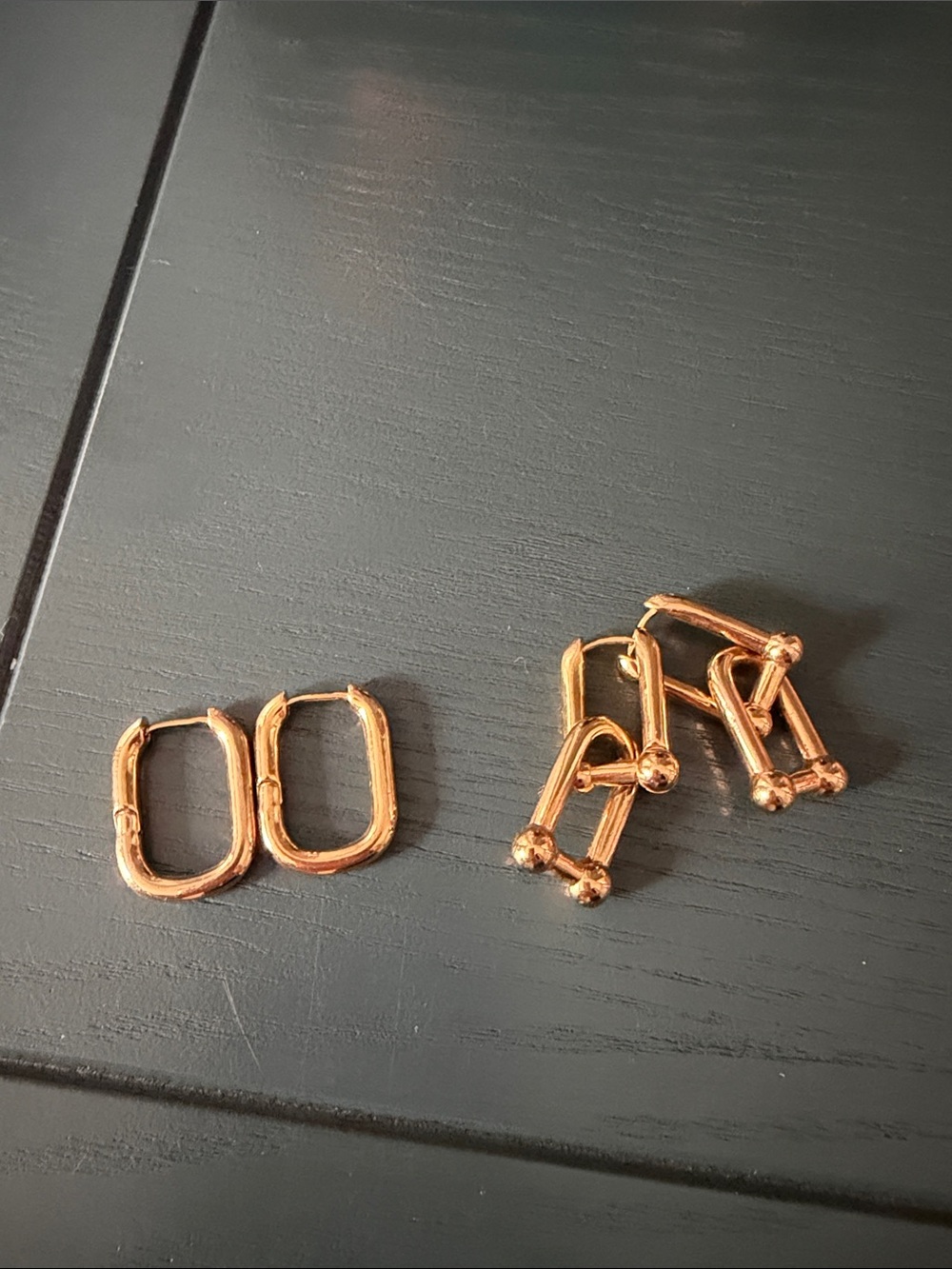 Gold Oval Link Hoop Earrings - Elegant Women's Jewelry